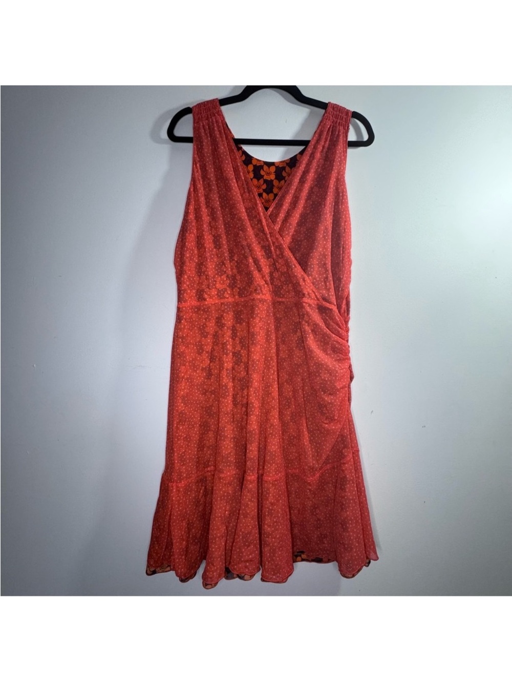 Orange CAbi  Sleeveless Wrap-Style Women's Dress soft and flowy